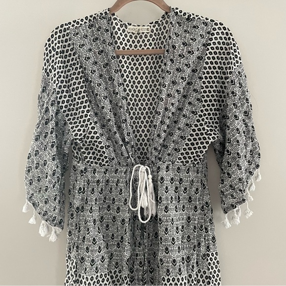 BEACH BY EXIST Cotton Boho Print Long Beach Kimono L/XL - Picture 2 of 8